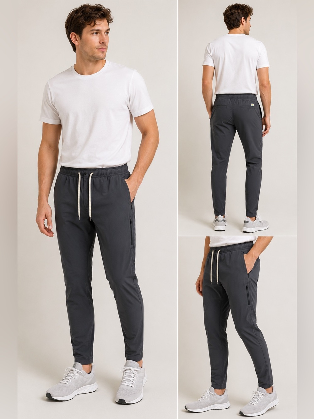 Vuori Sunday Performance Jogger Pants Gray Drawstring Travel Activewear Size S